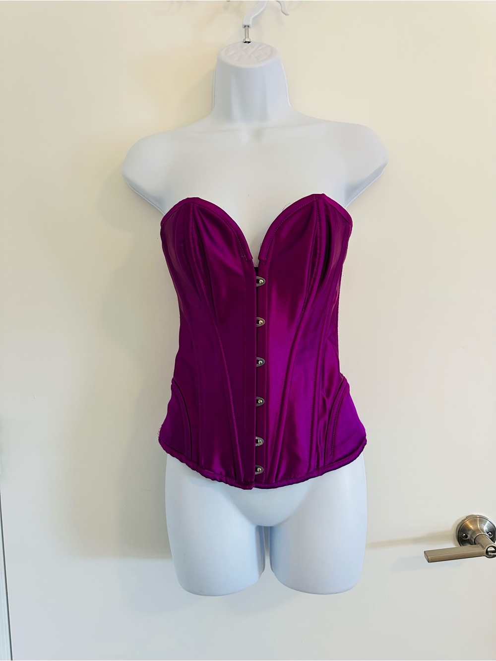 Strapless Purple Satin Corset Top